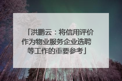 洪鹏云：将信用评价作为物业服务企业选聘等工作的重要参考