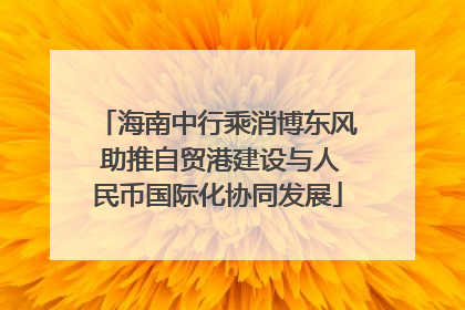 海南中行乘消博东风 助推自贸港建设与人民币国际化协同发展