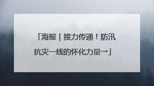海报｜接力传递！防汛抗灾一线的怀化力量→