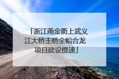 浙江甬金衢上武义江大桥主桥全幅合龙 项目建设提速