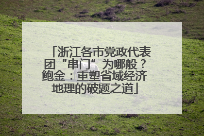 浙江各市党政代表团“串门”为哪般？鲍金：重塑省域经济地理的破题之道
