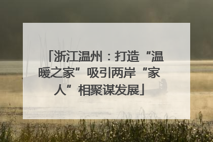 浙江温州：打造“温暖之家”吸引两岸“家人”相聚谋发展