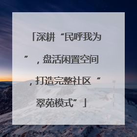 深耕“民呼我为”，盘活闲置空间，打造完整社区“翠苑模式”