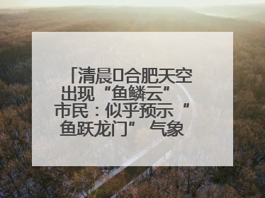 清晨﻿合肥天空出现“鱼鳞云” 市民：似乎预示“鱼跃龙门” 气象专家科普