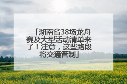 湖南省38场龙舟赛及大型活动清单来了！注意，这些路段将交通管制