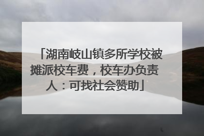 湖南岐山镇多所学校被摊派校车费，校车办负责人：可找社会赞助