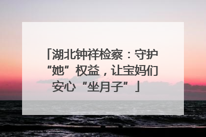 湖北钟祥检察：守护“她”权益，让宝妈们安心“坐月子”