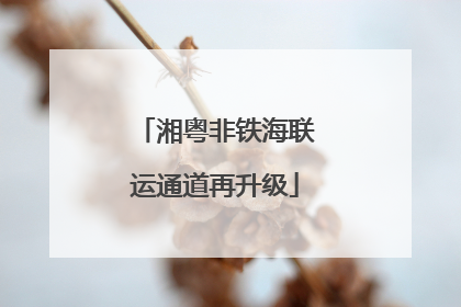 湘粤非铁海联运通道再升级