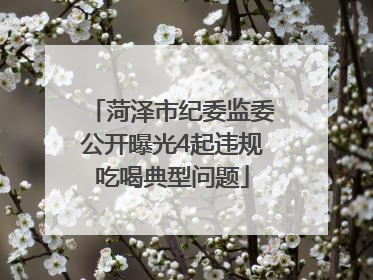 菏泽市纪委监委公开曝光4起违规吃喝典型问题
