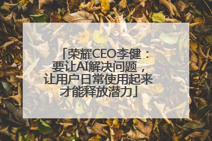 荣耀CEO李健：要让AI解决问题，让用户日常使用起来才能释放潜力
