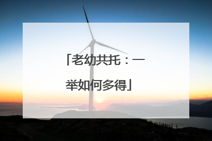 老幼共托：一举如何多得