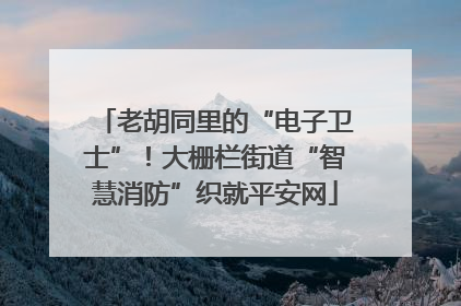 老胡同里的“电子卫士”！大栅栏街道“智慧消防”织就平安网