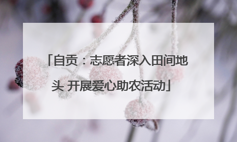 自贡：志愿者深入田间地头 开展爱心助农活动