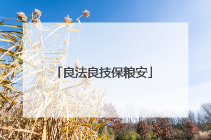 良法良技保粮安