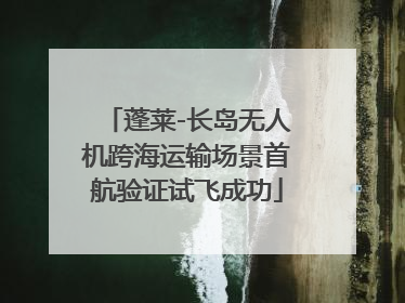蓬莱-长岛无人机跨海运输场景首航验证试飞成功
