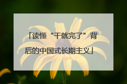 读懂“干就完了”背后的中国式长期主义