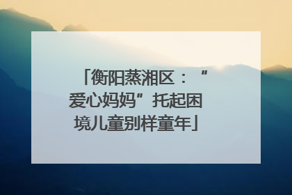 衡阳蒸湘区：“爱心妈妈”托起困境儿童别样童年