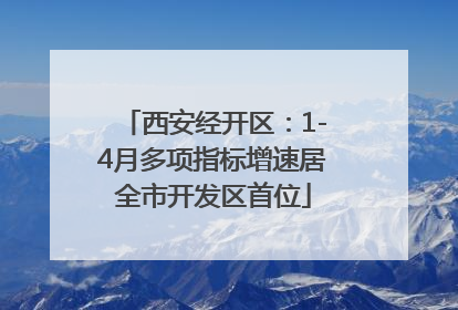 西安经开区：1-4月多项指标增速居全市开发区首位