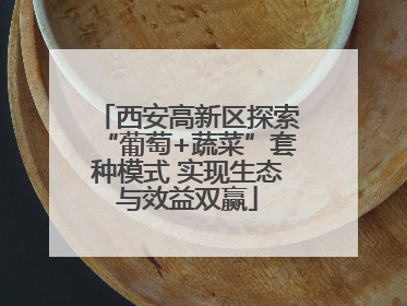 西安高新区探索“葡萄+蔬菜”套种模式 实现生态与效益双赢
