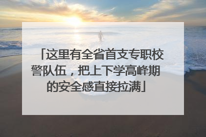 这里有全省首支专职校警队伍，把上下学高峰期的安全感直接拉满