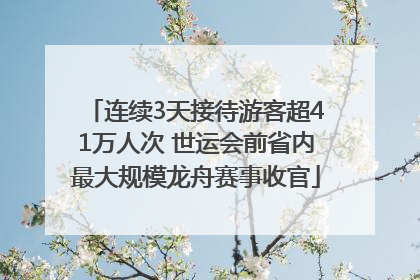 连续3天接待游客超41万人次 世运会前省内最大规模龙舟赛事收官