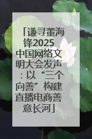 谦寻董海锋2025中国网络文明大会发声：以“三个向善”构建直播电商善意长河