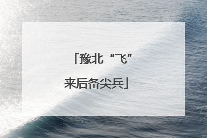 豫北“飞”来后备尖兵
