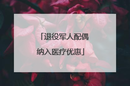 退役军人配偶纳入医疗优惠