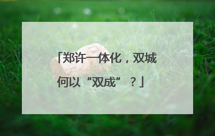 郑许一体化，双城何以“双成”？