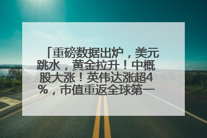重磅数据出炉，美元跳水，黄金拉升！中概股大涨！英伟达涨超4%，市值重返全球第一！黄仁勋计划出售至多600万股股票