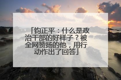 钧正平：什么是政治干部的好样子？被全网赞扬的他，用行动作出了回答