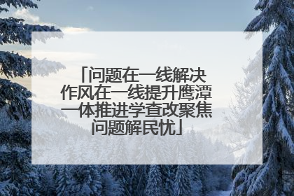 问题在一线解决 作风在一线提升鹰潭一体推进学查改聚焦问题解民忧