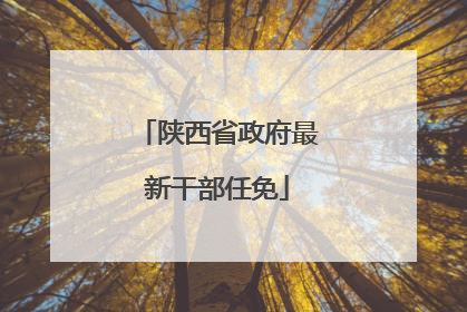 陕西省政府最新干部任免