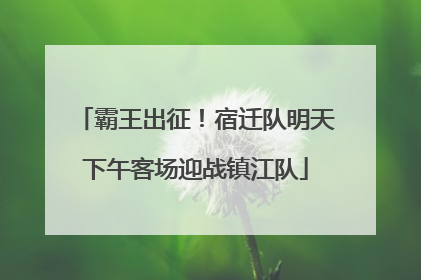霸王出征！宿迁队明天下午客场迎战镇江队