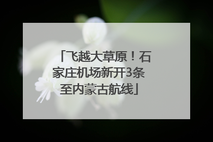飞越大草原！石家庄机场新开3条至内蒙古航线