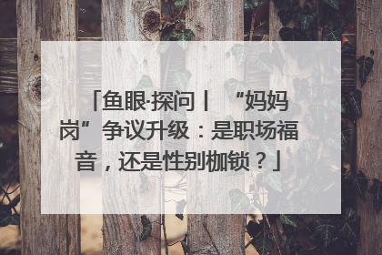 鱼眼·探问丨 “妈妈岗”争议升级：是职场福音，还是性别枷锁？