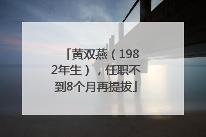黄双燕（1982年生），任职不到8个月再提拔