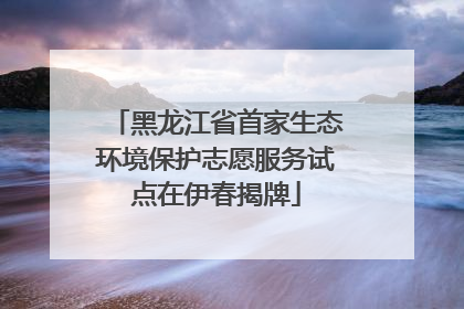 黑龙江省首家生态环境保护志愿服务试点在伊春揭牌