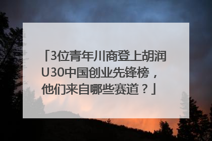3位青年川商登上胡润U30中国创业先锋榜，他们来自哪些赛道？