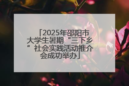 2025年邵阳市大学生暑期“三下乡”社会实践活动推介会成功举办