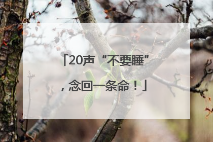 20声“不要睡”，念回一条命！