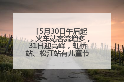 5月30日午后起，火车站客流增多，31日迎高峰，虹桥站、松江站有儿童节和端午亲子活动