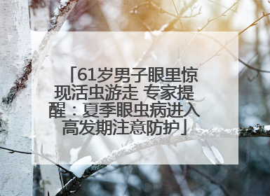 61岁男子眼里惊现活虫游走 专家提醒：夏季眼虫病进入高发期注意防护