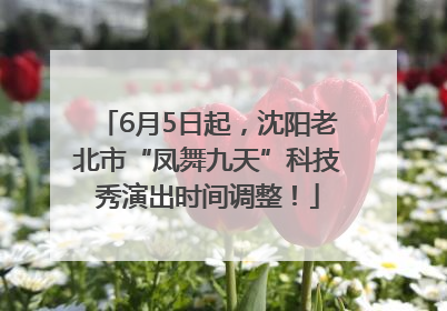 6月5日起，沈阳老北市“凤舞九天”科技秀演出时间调整！