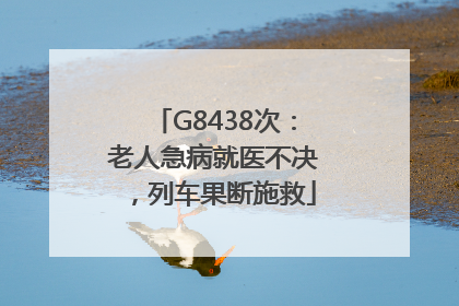 G8438次：老人急病就医不决，列车果断施救